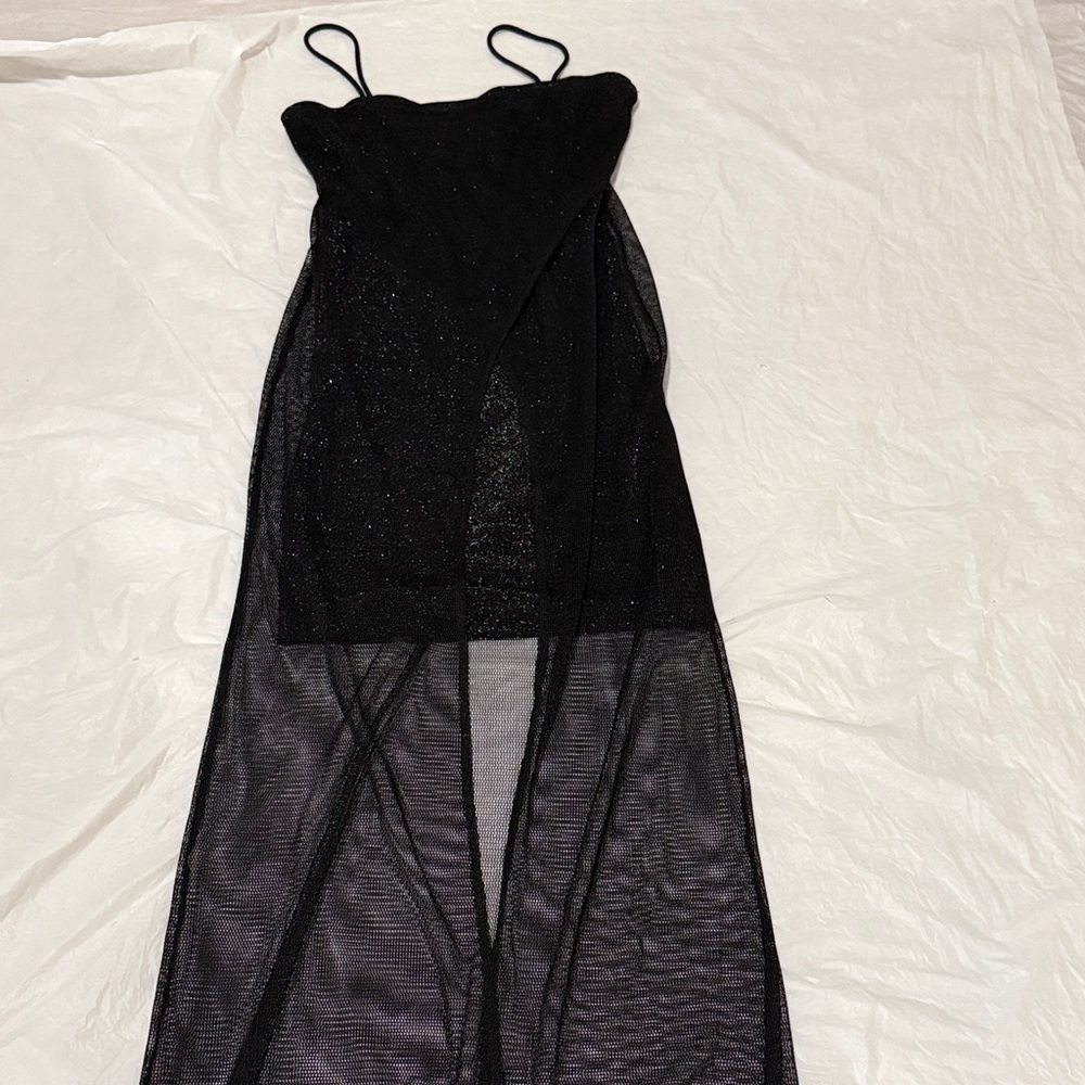Elegant Black Sheer Women's Dress